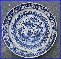 Rare English Late 17th to Early 18th C Delft Charger in Chinese Style C 1680+