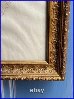 Rare Engraving Print Rate Early Female Figure With Baby Framed Signed Antique