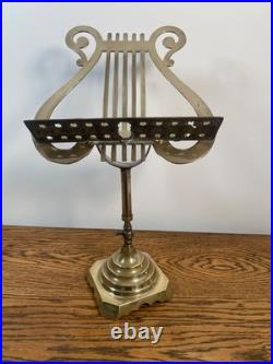 Rare Exquisite Antique Early 19th Brass Piano Top Soloists Music Stand Violin