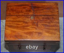Rare Fine Antique Early Victorian Military Campaign Writing Slope Davenport Desk