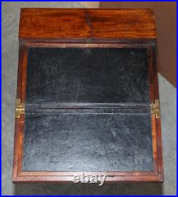 Rare Fine Antique Early Victorian Military Campaign Writing Slope Davenport Desk