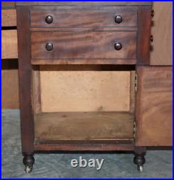 Rare Fine Antique Early Victorian Military Campaign Writing Slope Davenport Desk