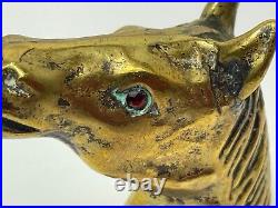 Rare Fine Early 20th Century Antique Horse Head Vesta Match Case With Glass Eyes