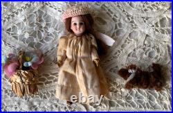 Rare French Antique Bisque Mignonette Doll Set Accessories Inc Early 20 Me