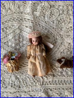 Rare French Antique Bisque Mignonette Doll Set Accessories Inc Early 20 Me