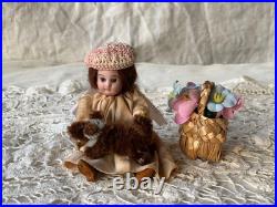 Rare French Antique Bisque Mignonette Doll Set Accessories Inc Early 20 Me
