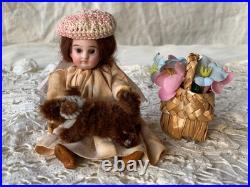 Rare French Antique Bisque Mignonette Doll Set Accessories Inc Early 20 Me