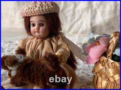 Rare French Antique Bisque Mignonette Doll Set Accessories Inc Early 20 Me