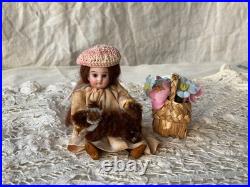 Rare French Antique Bisque Mignonette Doll Set Accessories Inc Early 20 Me