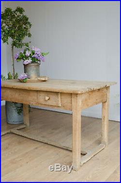 Rare French Antique Early 18C Farmhouse Hunt Table / Kitchen Island with Drawers