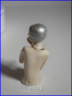 Rare German Art Deco Porcelain Half Doll / Pin Cushion Doll