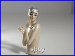 Rare German Art Deco Porcelain Half Doll / Pin Cushion Doll