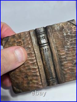 Rare German Early 20th C Momento Mori Hand Carved Wooden Sculpture