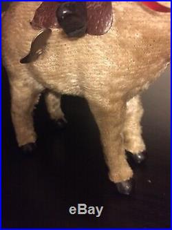 Rare Germany Mache Composition Santa Claus Antique 1930 Donkey Toy Windup Early