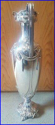 Rare Gorham Sterling early 1900 Silver Tall Floral Loving Cup Trophy Vase 21