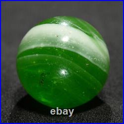 Rare Greiner Antique German Handmade Marble Green Swirl Early 1860s 13/16