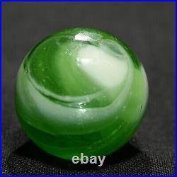 Rare Greiner Antique German Handmade Marble Green Swirl Early 1860s 13/16