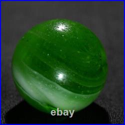 Rare Greiner Antique German Handmade Marble Green Swirl Early 1860s 13/16