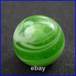 Rare Grenier Embryonic Apple Green Antique German Handmade Marble Early 21/32'