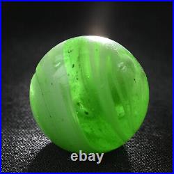Rare Grenier Embryonic Apple Green Antique German Handmade Marble Early 21/32'