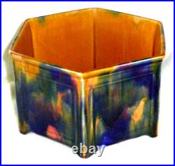 Rare & Handsome Antique Art Deco Wardle Art Pottery Hexangonal Planter, 1924 Rare & Handsome Antique Art Deco Wardle Art Pottery Hexangonal Planter, 1924