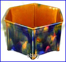 Rare & Handsome Antique Art Deco Wardle Art Pottery Hexangonal Planter, 1924 Rare & Handsome Antique Art Deco Wardle Art Pottery Hexangonal Planter, 1924