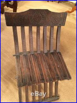 Rare Italian Renaissance Folding Chair- Late 15th / Early 16th century