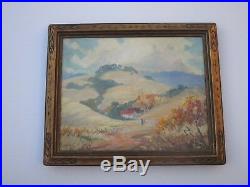 Rare Jack Won Painting Early California Impressionist Landscape Antique Frame