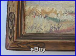 Rare Jack Won Painting Early California Impressionist Landscape Antique Frame