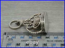 Rare Large Antique Early 19th century German 800 Silver Wax Seal Fob & Split