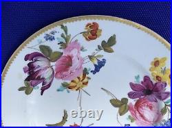 Rare Large Antique Early Derby Plate. 1825 By Leonard Lead (1788-1869)