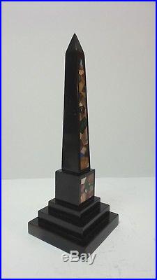 Rare Late 18th-Early 19th C. PIETRA DURA Hard Stone / Marble 10.5 Obelisk #1