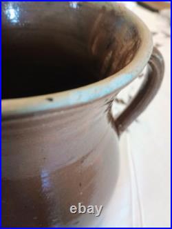 Rare Late 18th or Early 19th Century Antique Southern Brown Stoneware Pitcher