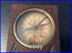 Rare Late Georgian Or Early Victorian Antique Wooden Compass. (0536)