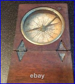 Rare Late Georgian Or Early Victorian Antique Wooden Compass. (0536)