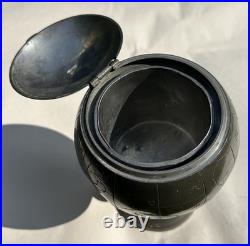 Rare Lon Kee Swatow Antique Chinese Globe Pewter Tea Caddy Early 20th Century