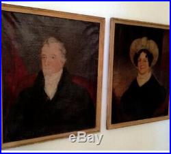 Rare Mated Pair Antique Early 19th Century Oil Portrait Paintings. 1805-1815