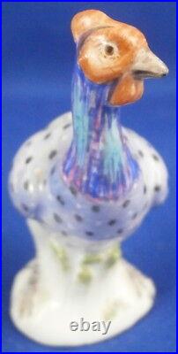 Rare Meissen Porcelain Miniature Guinea Hen Bird Figurine Porzellan Vogel Figure