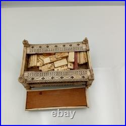 Rare Napoleonic Prisoner of War Casket Dominoes Set Early 19th Century Folk Art