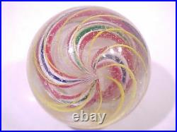 Rare Old Antique Large 2 Early German Latticinio Multi Color Core Swirl Marble