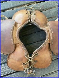 Rare Old Early Antique WILSON All Tan Leather VINTAGE Football Shoulder Pads WOW