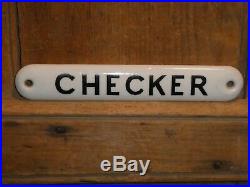 Rare Old Original Early General Store''checker'' Porcelain Sign Vintage Antique