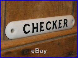 Rare Old Original Early General Store''checker'' Porcelain Sign Vintage Antique
