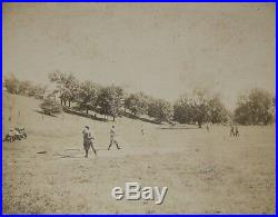 Rare Original Antique Early Wool Uniforms Baseball Game Photograph Foul Ball