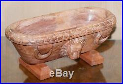 Rare Original Early 19th Century Roman Grand Tour Rosso Antico Marble Lion Bath