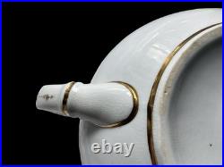 Rare PRINCESS Antique English Teapot Plum Floral & Gilt -Regency Early Victorian