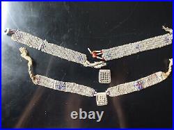 Rare Pair Antique Early 20th Beaded Coptic Ethiopian Chokers Silver Museum Rare Pair Antique Early 20th Beaded Coptic Ethiopian Chokers Silver Museum