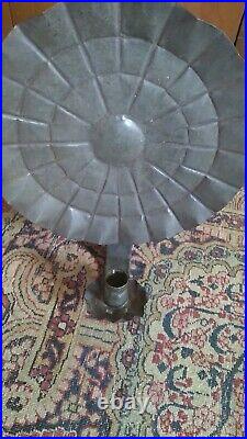 Rare Pair Antique Early Handmade Metal Tin Reflector Candleholder Sconces 12