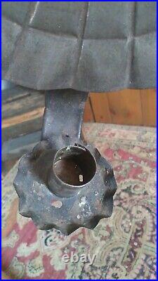 Rare Pair Antique Early Handmade Metal Tin Reflector Candleholder Sconces 12