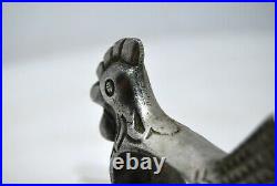 Rare Pair Napkin Ring Aluminium Art Deco Horse Rooster Hen Early 20th